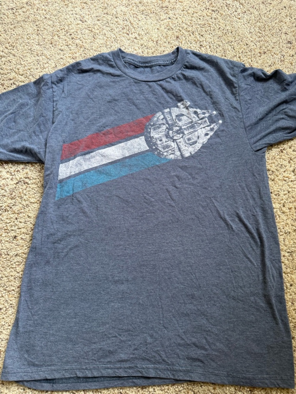 Star Wars Men's blue-gray T-Shirt - Millennium Falcon Design Medium